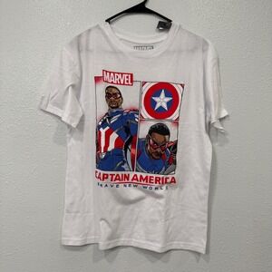 Marvel Captain America Brave New World Graphic T Shirt‎ XL White Falcon